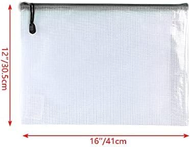 Oaimyy-16 PCS-12 x 16 Inches-Mesh Zipper Pouch, Plastic Zip File Folders Puzzle - Image 2