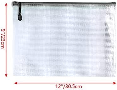 Oaimyy-24PCS-9 x 12" inches-Mesh Zipper Pouch, Plastic Zip File Folders Puzzle - Image 3