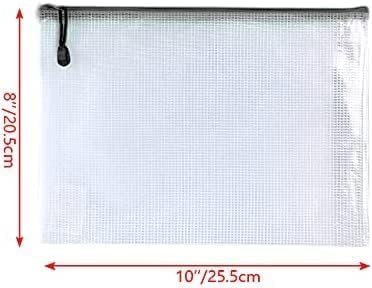 Oaimyy-8"x10"-15 Pcs-Plastic Mesh Zipper Pouch Document Folders Bag Zip File - Image 2