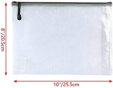 Oaimyy-24PCS-8 x 10" inches-Mesh Zipper Pouch, Plastic Zip File Folders Puzzle - Image 3