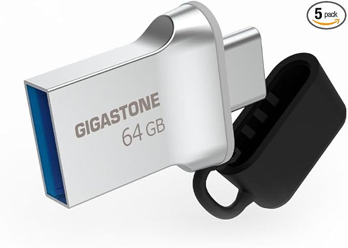 GIGASTONE 64GB Nano Luxus Dual Drive Z50 USB 3.2 Gen 1, 2-in-1 USB-A & Type-C by Gigastone
