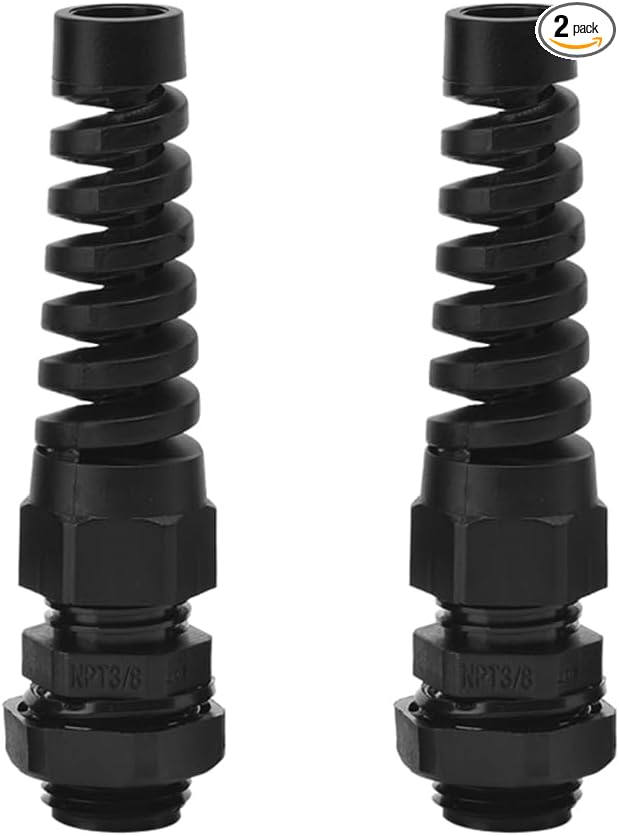 Strain Relief Cord Connector, CGELE 2 Pack NPT 3/8" Waterproof Cable Gland Cord by CGELE
