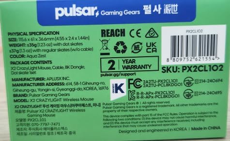 Pulsar Gaming Gears X2 Crazylight Wireless Gaming Mouse, Ultra Lightweight 1.23 - Image 11