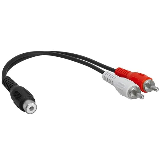 Cmple - 2 RCA Male to 1 RCA Female Stereo Audio Y-Cable, 2 Plugs to 1 Jack - Image 2