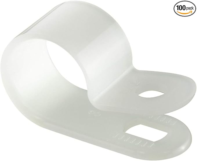 GTSE White Nylon Plastic Cable Clamps, 1/2" Screw Mounts by GTSE