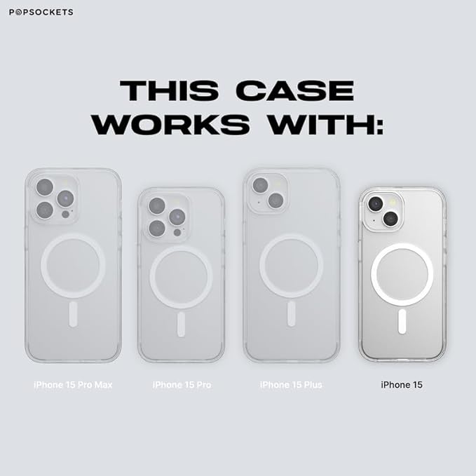 PopSockets iPhone 15 Case with Phone Grip and Slide Compatible with MagSafe - Image 5