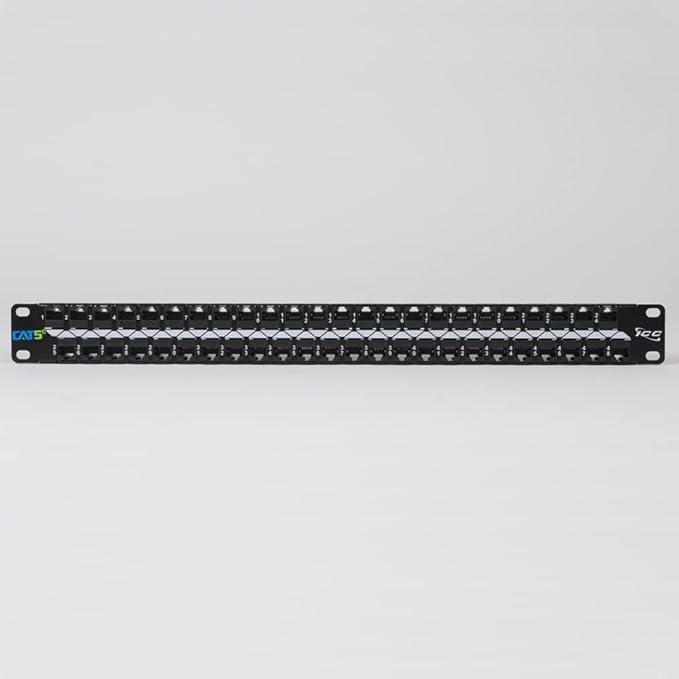 ICC CAT5e Feed-Through Patch Panel, 48 Port, 1U Rackmount, RJ45 Ethernet Patch - Image 3