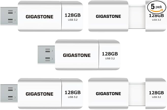 GIGASTONE 128GB Flash Drive Z60 USB 3.2 Gen 1, 120MB/s Ultra Fast, Retractable by Gigastone