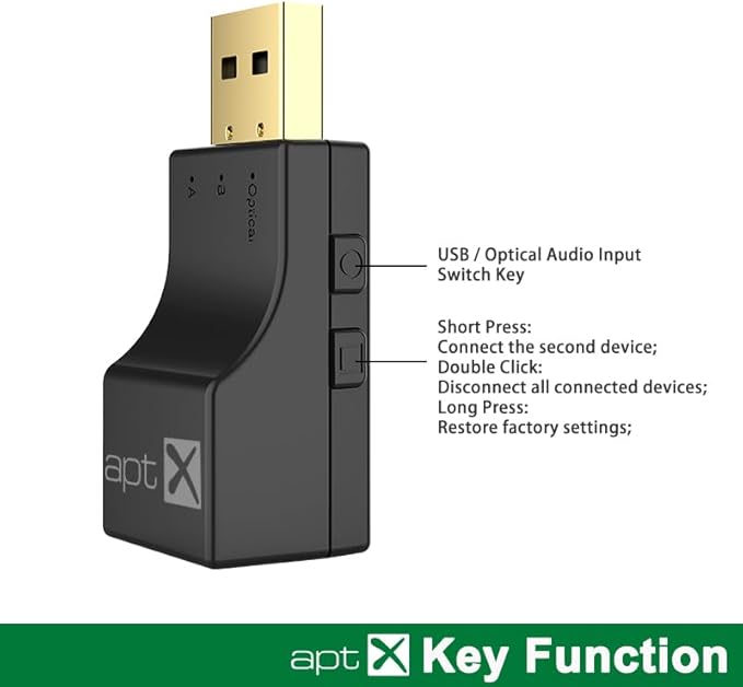 USB Optical Wireless Bluetooth Transmitter 2 in 1 Audio Transmitter Adapter Low - Image 9