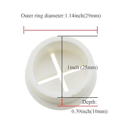 HAHIYO 4Pcs 1Inch/25mm White Flexible Rubber Desk Grommet Wire Grommet Cable - Image 2