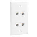 Ethernet Wall Plate, 4 Port Cat6 Female to Female Wall Jack Network RJ45 by RICNOS