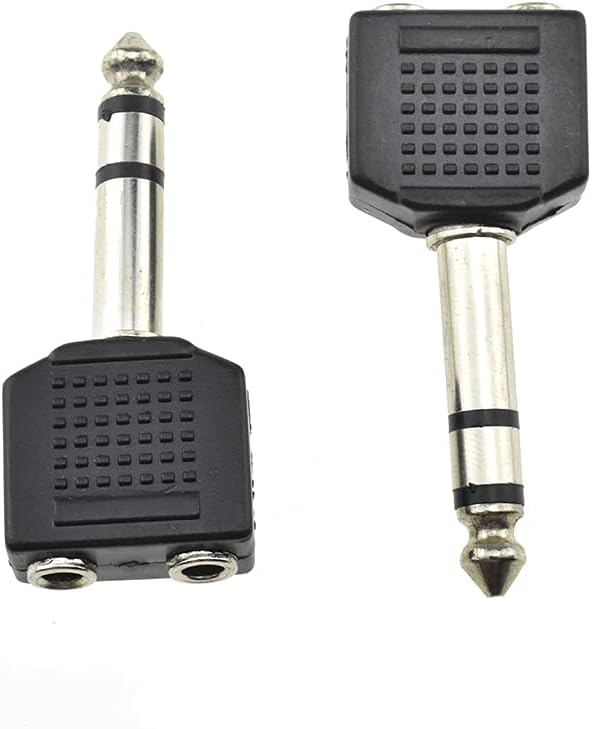 Hahiyo 3.25 M-2x6.35 F-TRS Stereo Plug Interconnect Audio One Male 6.35mm and by HAHIYO