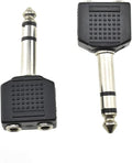 Hahiyo 3.25 M-2x6.35 F-TRS Stereo Plug Interconnect Audio One Male 6.35mm and by HAHIYO