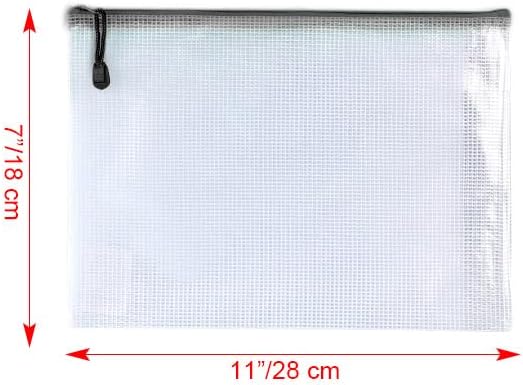 Oaimyy-24PCS-7 x 11" inches-Mesh Zipper Pouch, Plastic Zip File Folders Puzzle - Image 2