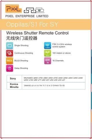 Pixel 2.4GHz Wireless Remote Shutter Release Romote Control S1 - Image 10