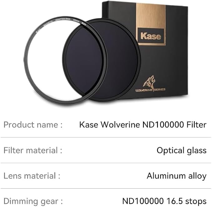 Kase Wolverine 72mm ND100000 16.5 Stop Magnetic Filter Incl Adapter Neutral - Image 6