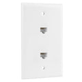 Ethernet Wall Plate, 2 Port Cat 6 RJ45 Keystone Female to Female Wall Plate by RICNOS