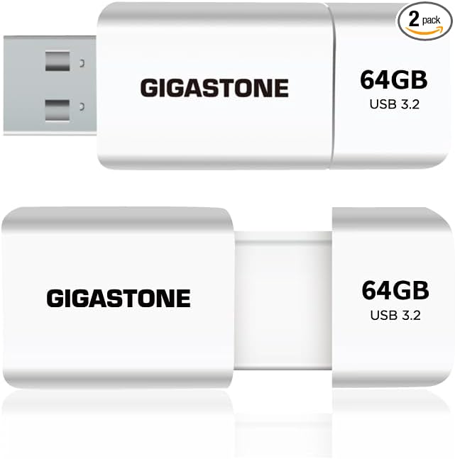 GIGASTONE 64GB Flash Drive Z60 USB 3.2 Gen 1, 100MB/s Ultra Fast, Retractable by Gigastone