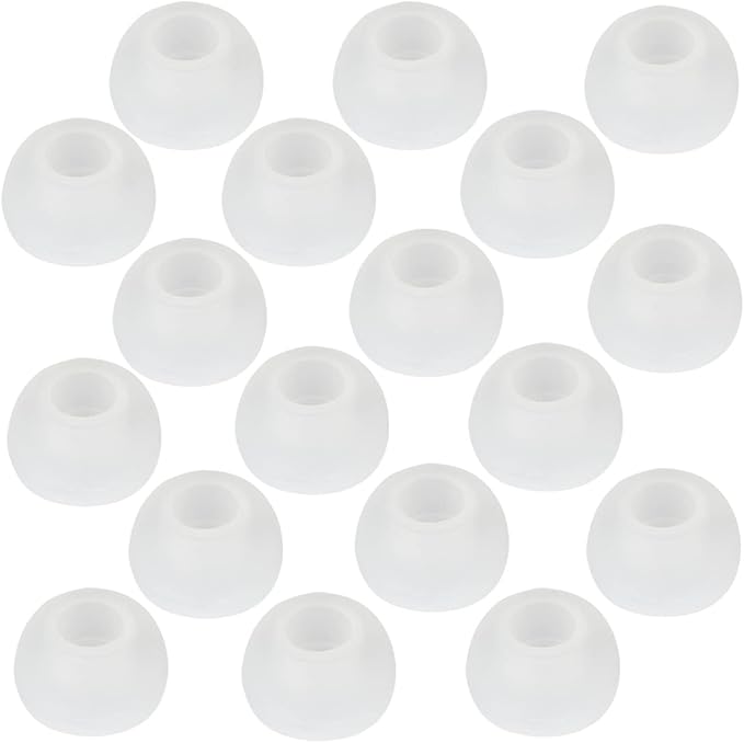 9 Pairs White Earbud Tips, Replacement Headphone Covers, Soft Rubber Tips by DMZHY