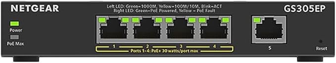 NETGEAR 5 Port PoE Gigabit Ethernet Easy Smart Managed Essentials Switch - - Image 2
