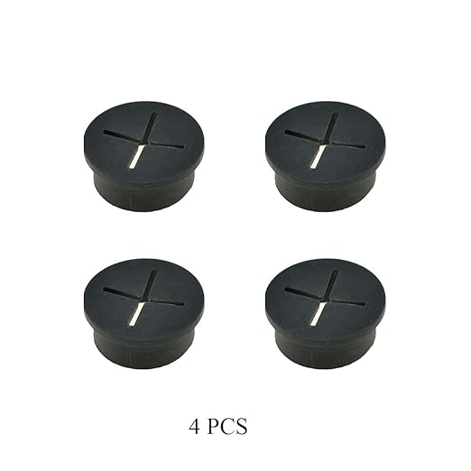 HAHIYO 4Pcs 1Inch/25mm Black Flexible Rubber Desk Grommet Wire Grommet Cable - Image 5