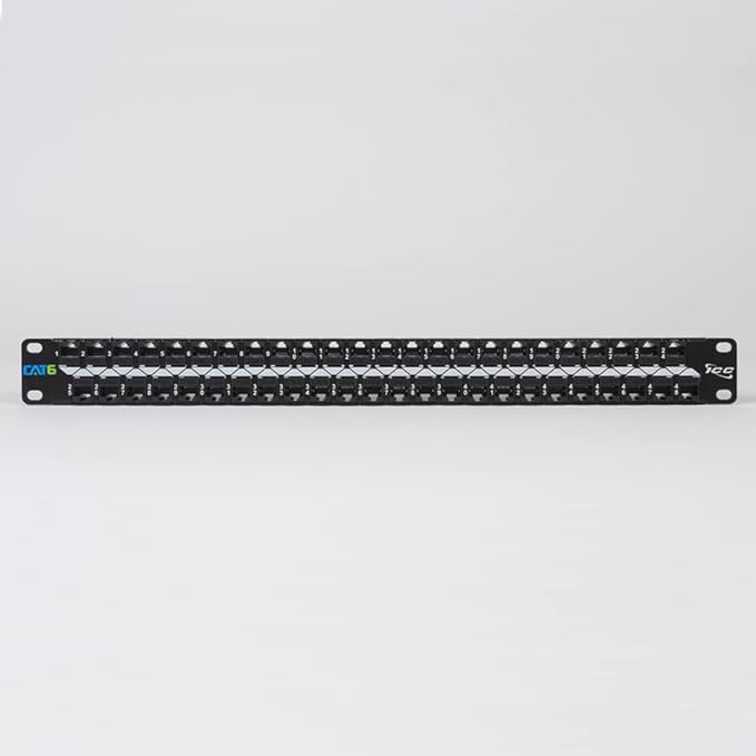 ICC CAT6 Feed-Through Patch Panel, 48 Port, 1U Rackmount, RJ45 Ethernet Patch - Image 3