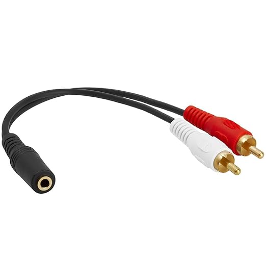 Cmple - 3.5mm Female to 2 RCA Male Stereo Audio Y Cable Adapter by Cmple