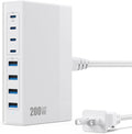 200W USB C Charger Block, 8-in-1 GaN USB C Charger Fast Charging Station Hub by FOCHEW