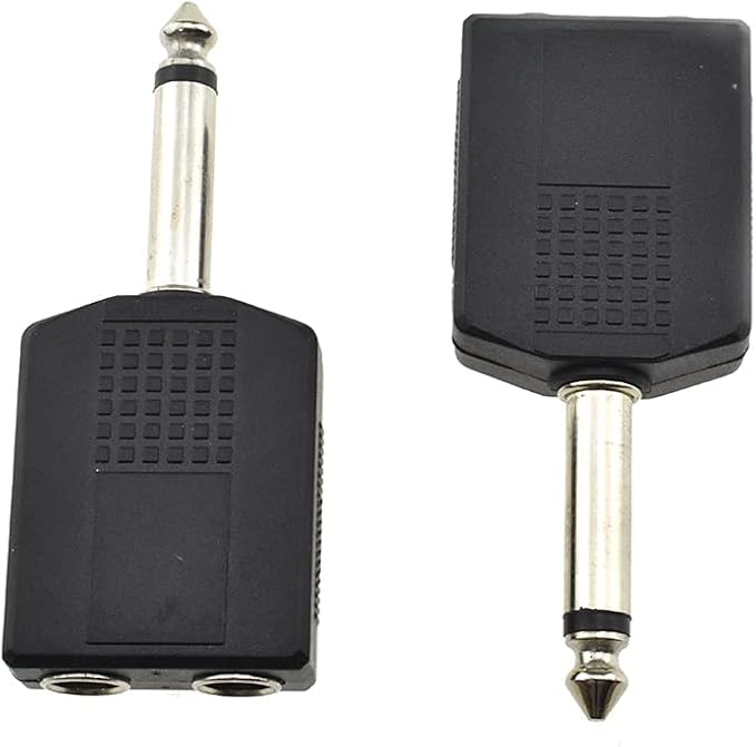 Hahiyo 6.35 M-2x6.35 F-TS Stereo Plug Interconnect Audio One Male 6.35mm and by HAHIYO