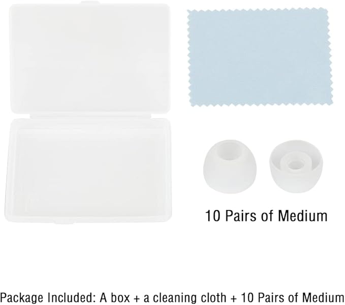 10 Pairs Silicone Medium Replacement Ear Tips - Image 2