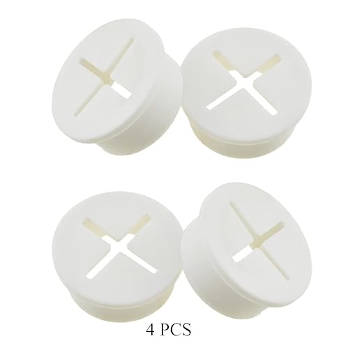 HAHIYO 4Pcs 1Inch/25mm White Flexible Rubber Desk Grommet Wire Grommet Cable - Image 6