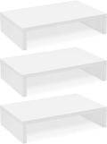 TEAMIX Monitor Stand Riser-3 Packs, Wood 3 Tiers Adjustable Monitor Stand Dual by TEAMIX