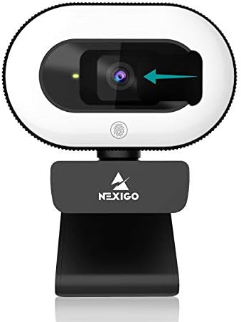 NexiGo StreamCam N930E with Software, 1080P Webcam with Ring Light and Privacy by NexiGo