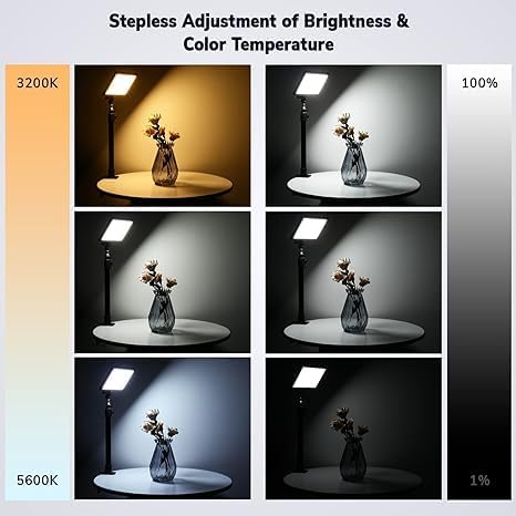 2-Pack Key Light Panel Kit, LED Video Light Dimmable Bi-Color 3200-5600k Video - Image 2