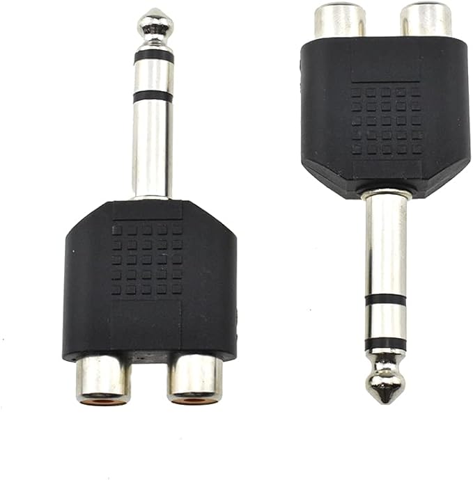 Hahiyo 3 M-2x6.35 RCA F-TRS Stereo Plug Interconnect Audio One Male 6.35mm and by HAHIYO
