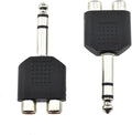 Hahiyo 3 M-2x6.35 RCA F-TRS Stereo Plug Interconnect Audio One Male 6.35mm and by HAHIYO