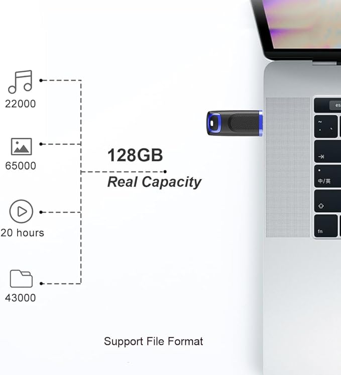 TOPESEL Flash Drive 128GB USB 3.0 Thumb Drive USB Stick Memory Stick USB Flash - Image 4