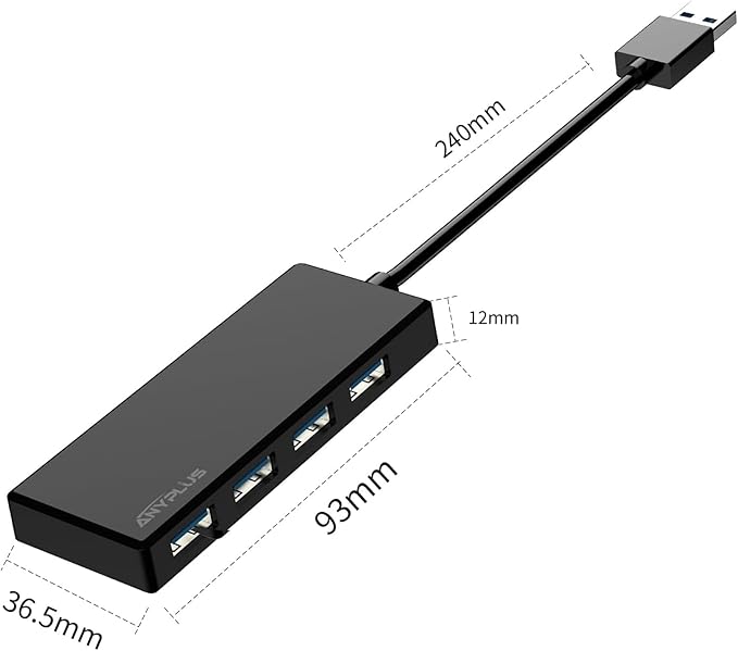 USB 3.0 Hub, 4 Port USB Hub Splitter, Portable USB Adapter Mini Multiport - Image 5