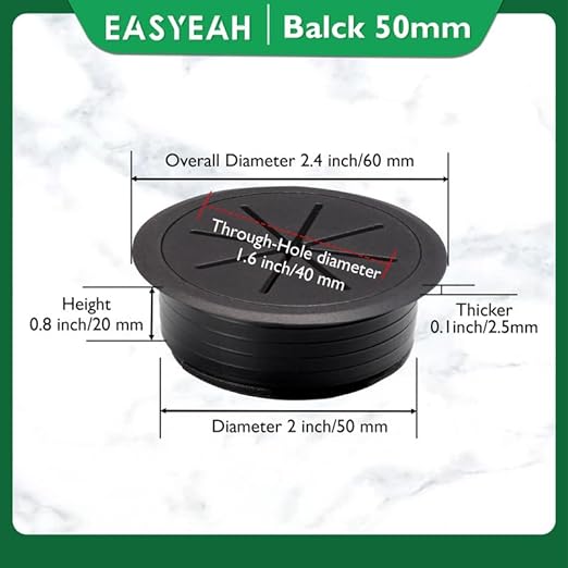 2 Pcs Desk Grommet 2" / 50 mm, Desk Hole Cover - Image 9