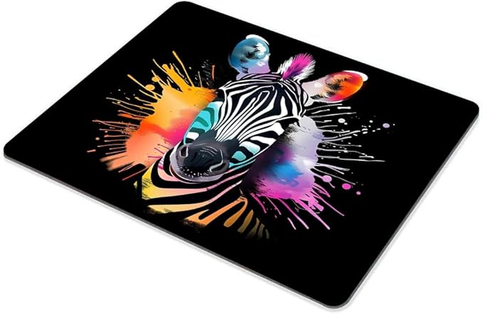 Square Mouse Pad Colorful Zebra-1, Gaming Mouse Pads - Image 5