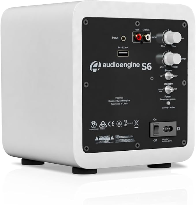 Audioengine S6 210W Compact Powered Mini Subwoofer- Powerful Bass in a Small - Image 5