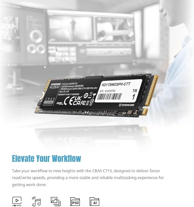 KLEVV CRAS C715 256GB M.2 2280 NVMe PCIe Gen3x4 Laptop & Desktop - Image 9