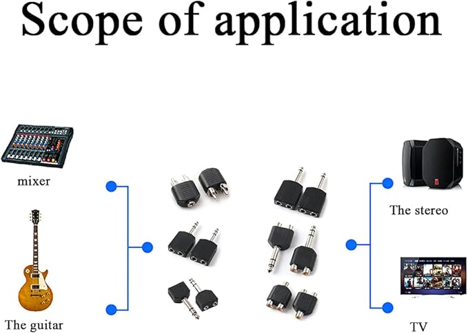 Hahiyo 6.35 M-2x6.35 F-TS Stereo Plug Interconnect Audio One Male 6.35mm and - Image 5