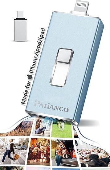 USB Flash Drive 256GB, Apple MFi Certified Photo Stick by Patianco