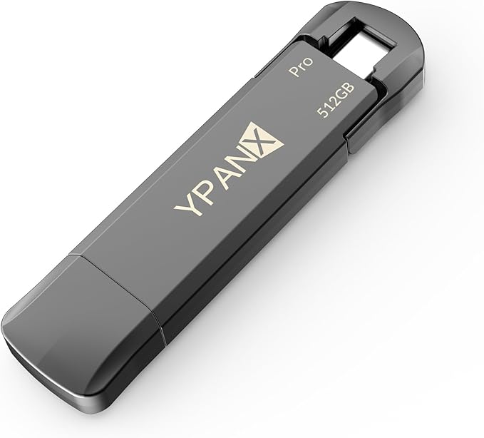 YPANX 512GB Pro Portable SSD, 1000MB/s Speed, USB 3.2 Gen 2 + Type C Dual-Port by YPANX