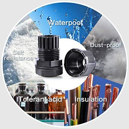 XHF 20 Pcs 3/4" IP68 Strain Relief Nylon Cord Grip Waterproof NPT Cable Glands - Image 5