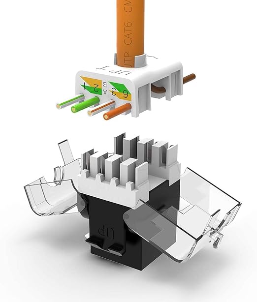 AMPCOM CAT6 Keystone Jack Tool-Less RJ45 UTP, No Punch-Down Tool Required - Image 3