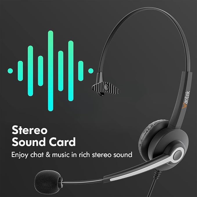 USB-A/USB C/3.5mm Jack 3-in-1 PC Headset, Wired & Noise - Image 5