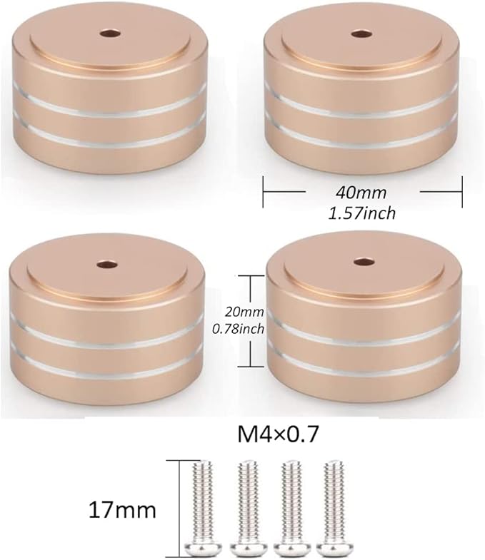 Tertullus 4 Pcs Speaker Feet Isolation 40x20mm Turntable Feet Aluminum Platform - Image 4