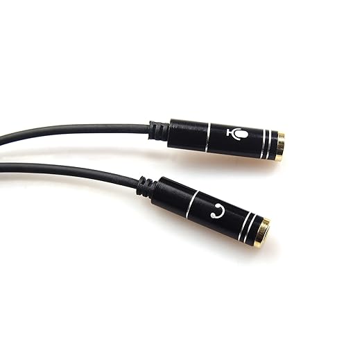 REXUS Black 3.5mm Y Splitter Stereo Audio Cable 4-Pole Male to 2 Female - Image 2